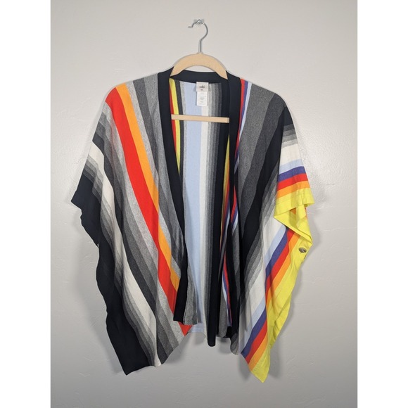 Cabi Serape Poncho M / L multicolor striped open front  #5990 Artsy Comfy Cozy - Picture 1 of 5